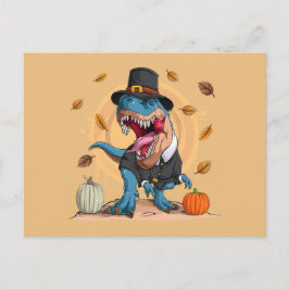 T-Rex Thanksgiving Pelgrim Briefkaart