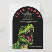 T-Rex thema jongens verjaardagsuitnodiging Kaart (Voorkant)