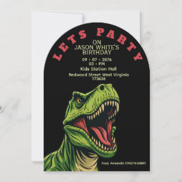 T-Rex thema jongens verjaardagsuitnodiging Kaart