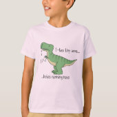 T-Rex tiny arms: running nose T-shirt (Voorkant)
