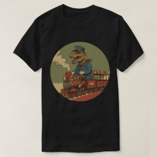 T-Rex Trein Conducteur - Vintage Dinosaur Spoorweg T-shirt