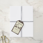 T- Rex & Triceratops Dinosaur Silhouette Hartelijk Cadeaulabel (Met Touw)