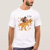 T Rex Turkey Riding Dinosaur Rex Funny Boys Mannen T-shirt (Voorkant)