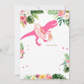 T-Rex Tutus Verjaardag Uitnodigen, Blush Pink Tutu Kaart (Achterkant)