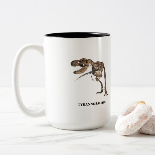 T Rex Tweekleurige Koffiemok (Met donut)