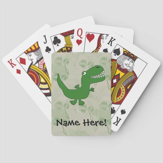 T-Rex Tyrannannosaurus Rex Dinosaur Cartoon Jongen Speelkaarten (Achterkant)