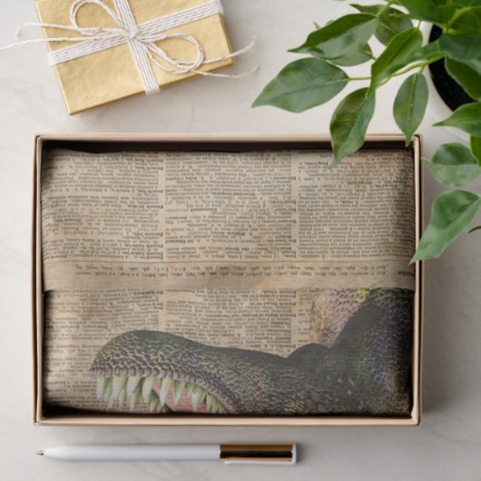 T-rex, tyrannosaurus, dinosaurus Antiek kunst Tissuepapier (Geschenk)