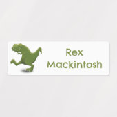 T rex tyrannosaurus dinosaurus cartoon gepersonali labels (Design 2)