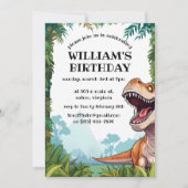 T Rex Tyrannosaurus Dinosaurus Verjaardagsfeest Kaart (Voorkant)