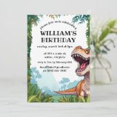 T Rex Tyrannosaurus Dinosaurus Verjaardagsfeest Kaart (Staand voorkant)