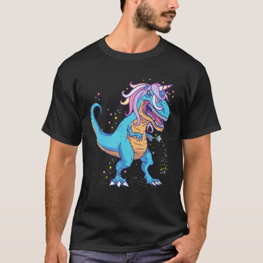 T rex Tyrannosaurus met een hoorn met een hoorn me T-shirt (Voorkant)