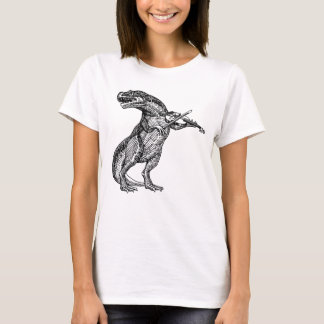 T Rex Tyrannosaurus Rex die Violin T-Shirt speelt