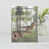 T-Rex Tyrannosaurus Rex Dinosaur Birthday Invite Kaart (Staand voorkant)