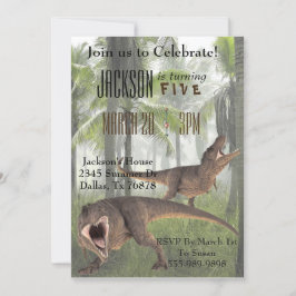T-Rex Tyrannosaurus Rex Dinosaur Birthday Invite Kaart