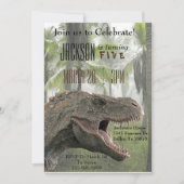 T-Rex Tyrannosaurus Rex Dinosaur Birthday Invite Kaart (Voorkant)