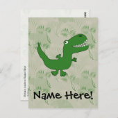 T-Rex Tyrannosaurus Rex Dinosaur Cartoon Kinder jo Briefkaart (Voorkant / Achterkant)