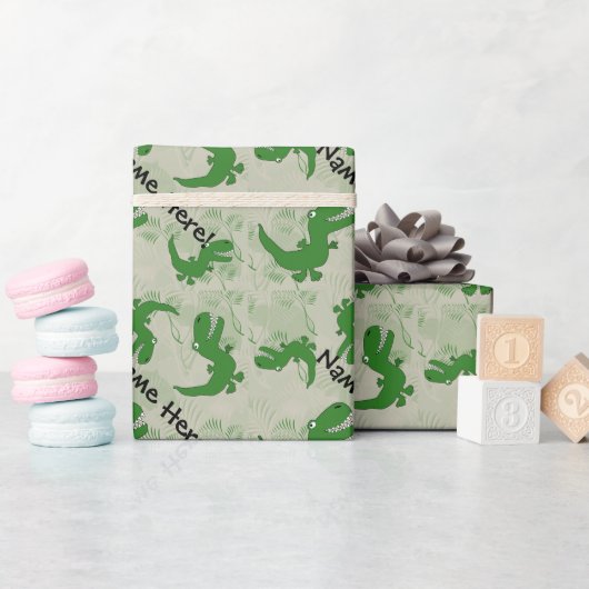 T-Rex Tyrannosaurus Rex Dinosaur Cartoon Kinder jo Cadeaupapier (Baby Shower)