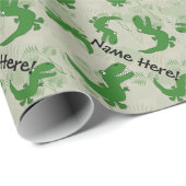 T-Rex Tyrannosaurus Rex Dinosaur Cartoon Kinder jo Cadeaupapier (Rol Hoek)