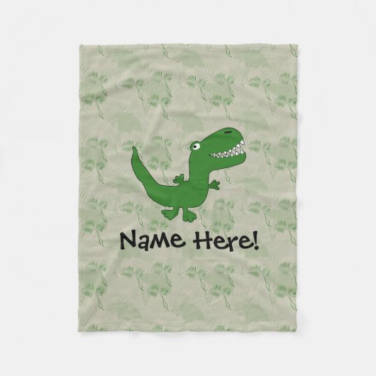 T-Rex Tyrannosaurus Rex Dinosaur Cartoon Kinder jo Fleece Deken (Voorkant)