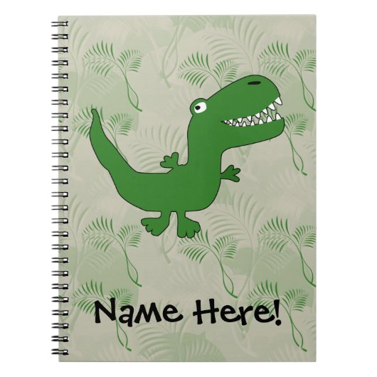 T-Rex Tyrannosaurus Rex Dinosaur Cartoon Kinder jo Notitieboek (Voorkant)