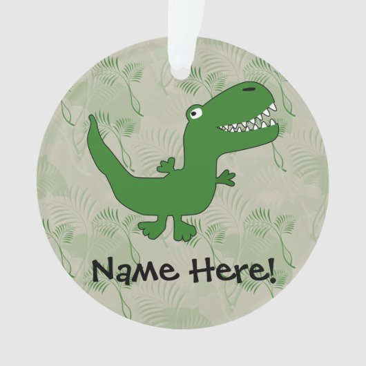 T-Rex Tyrannosaurus Rex Dinosaur Cartoon Kinder jo Ornament (voorkant)