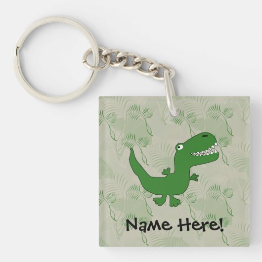 T-Rex Tyrannosaurus Rex Dinosaur Cartoon Kinder jo Sleutelhanger (voorkant)