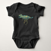T Rex Tyrannosaurus Rex Dinosaur Meteor Shower Romper (Voorkant)