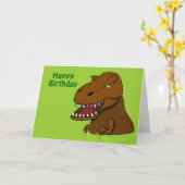 T-Rex Tyrannosaurus Rex Dinosaurus Verjaardag Kaar Kaart (Gele Bloem)