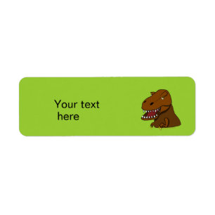 T-Rex Tyrannosaurus Rex Scary Cartoon Dinosaur Etiket