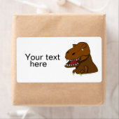 T-Rex Tyrannosaurus Rex Scary Cartoon Dinosaur Etiket (Insitu)