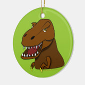 T-Rex Tyrannosaurus Rex Scary Cartoon Dinosaur Keramisch Ornament (Links)