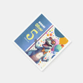 T-Rex Tyronasaurus Dinosaurus Kleurrijke Verjaarda Servet (Hoek)