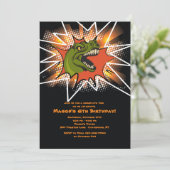 T-Rex uitnodiging (Staand voorkant)