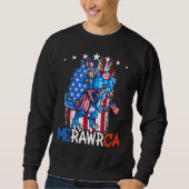T Rex Uncle Sam 4th of July Dino Boys Mannen Ameri Trui (Voorkant)