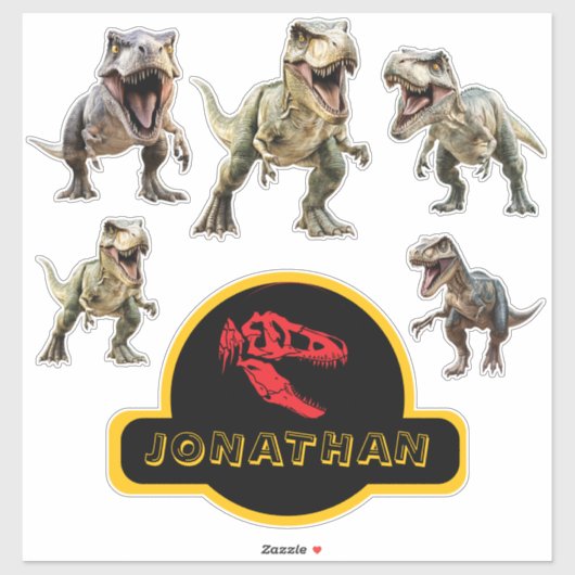 T-Rex uw feestartikelen Sticker (Vel)