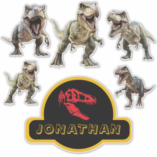 T-Rex uw feestartikelen Sticker (Voorkant)
