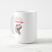 T-Rex Vader Modus Geactiveerd dinosaurus meme Koffiemok (Voorkant links)