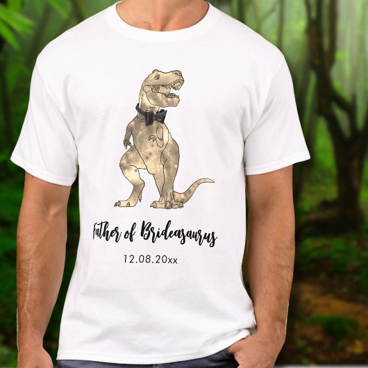 T-Rex Vader van de Bruidasaurus Dinosaur Huwelijk T-shirt