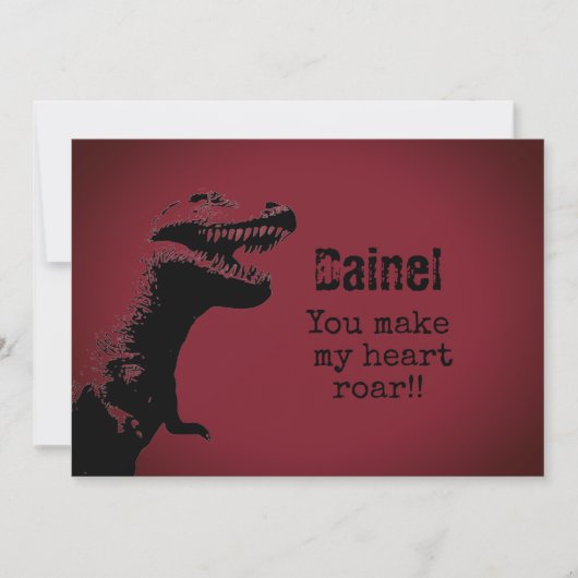 T-Rex Valentine Card Kaart (Voorkant)