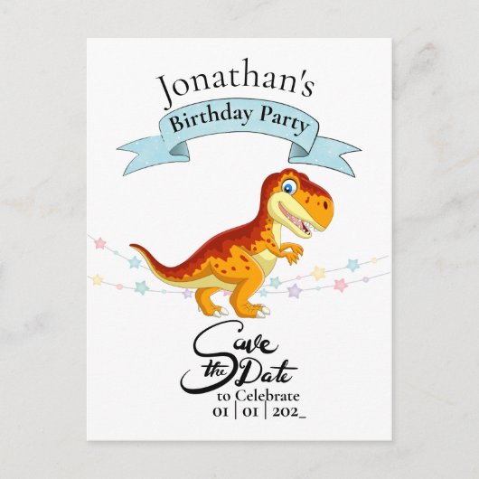 T-Rex van goud, Gelukkige verjaardag jongen Briefkaart (Voorkant)