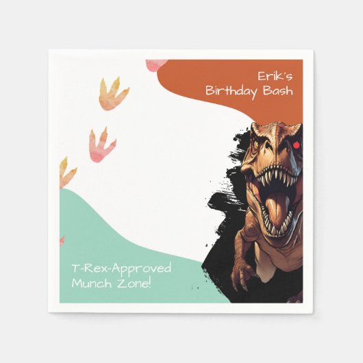 T-Rex Verjaardag Bash, Prehistorische Partij Munch Servet (Voorkant)