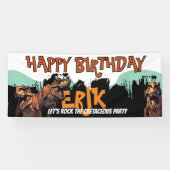 T-Rex Verjaardagsbanner Krijtperiode Feestbord Spandoek (Horizontaal)