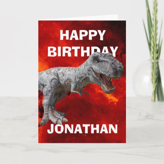 T REX verjaardagsfeestje Kaart (Voorkant)