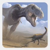 T Rex Vierkante Sticker (Voorkant)