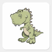 T-Rex Vierkante Sticker (Voorkant)