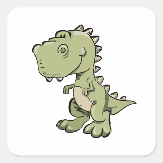 T-Rex Vierkante Sticker (Voorkant)