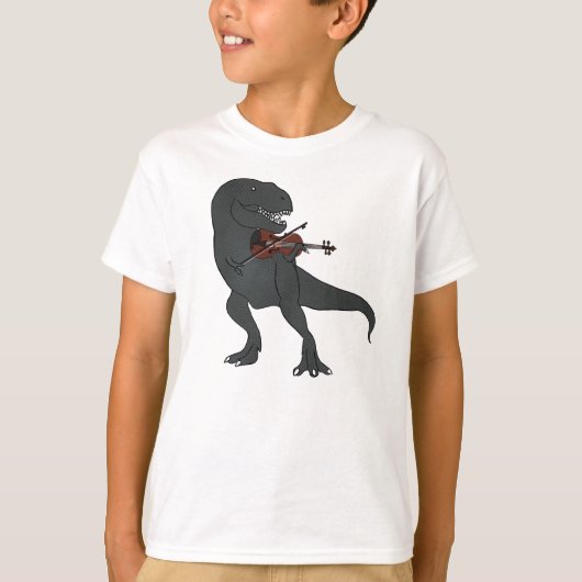 T-Rex Violin Kinder Shirt (Voorkant)