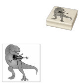 T-Rex Viool Rubberstempel (Gestempeld)