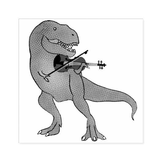 T-Rex Viool Rubberstempel (Afrduk)