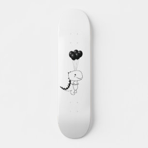 T-Rex vliegen met zwarte ballonnen Persoonlijk Skateboard